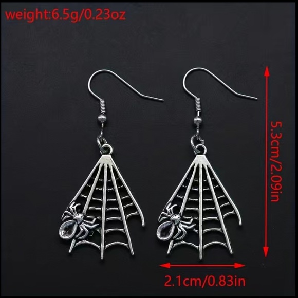 Spiderweb Dangle Earrings - Picture 6 of 6